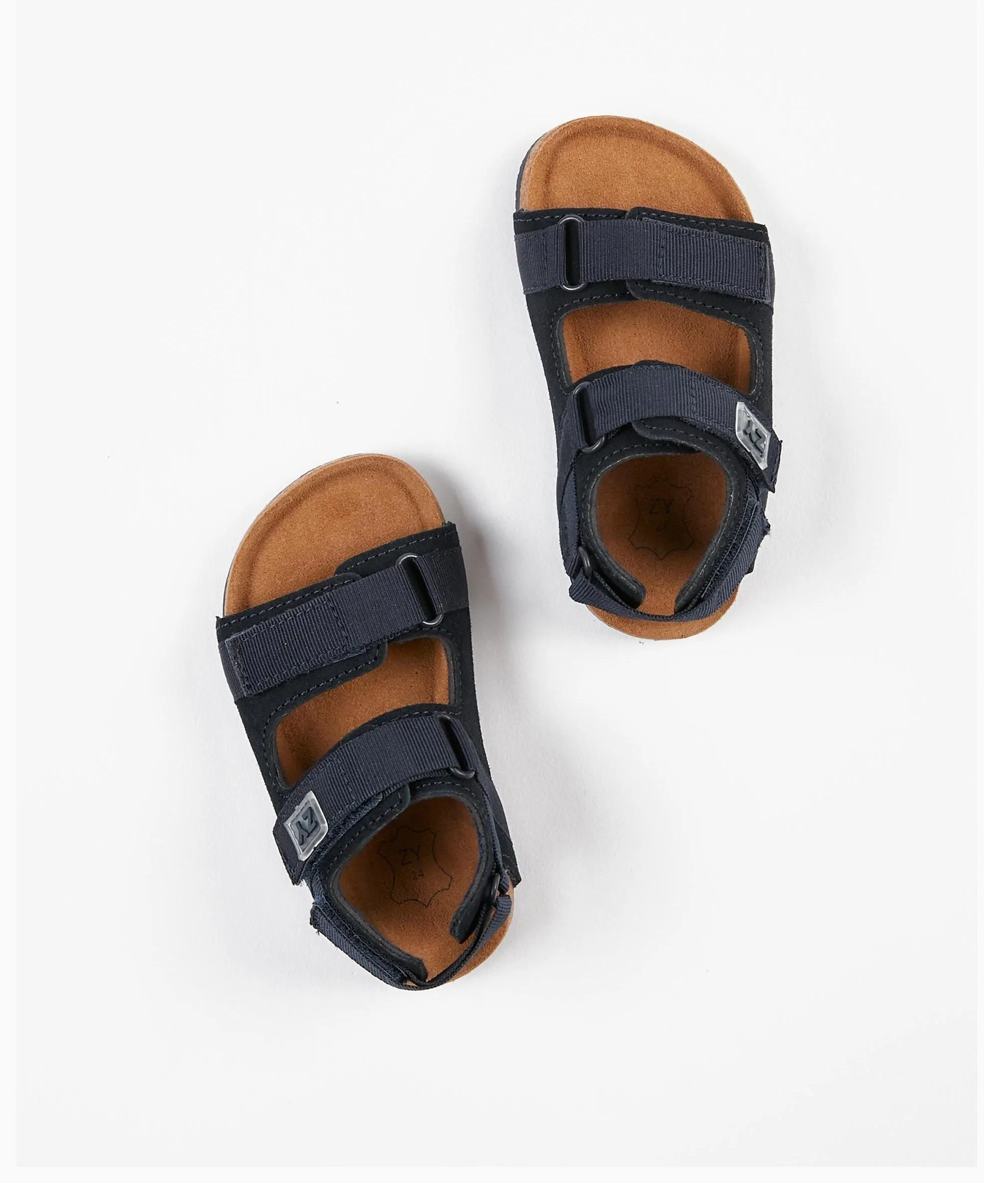 Leather Sandals for Baby Boys, Dark Blue