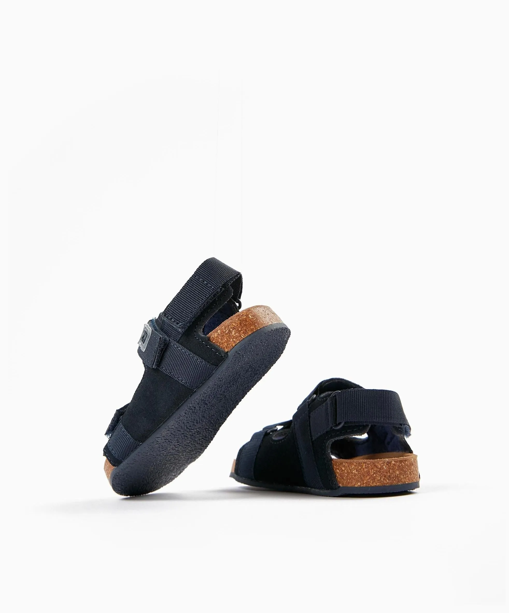 Leather Sandals for Baby Boys, Dark Blue