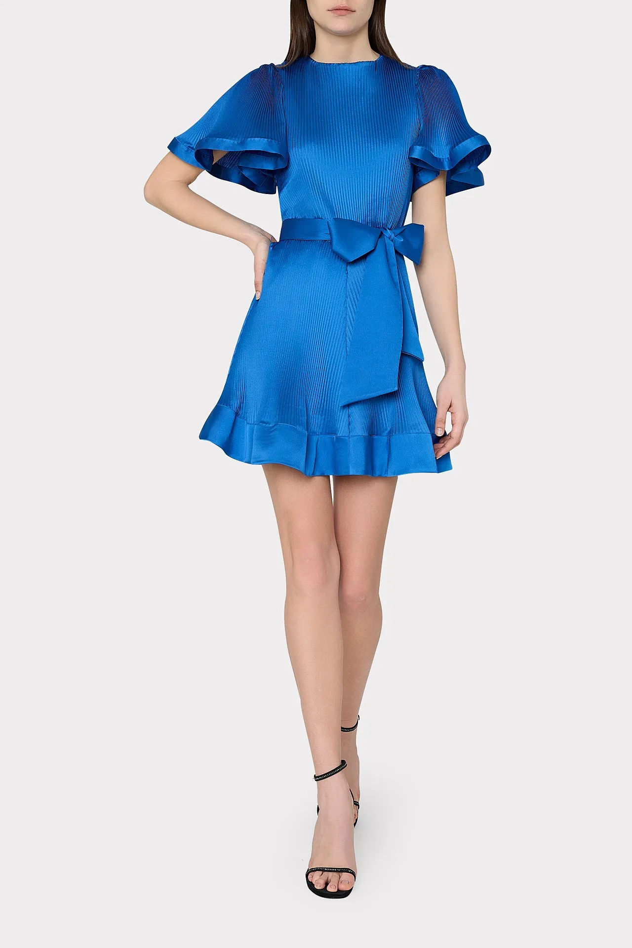 Lumi Satin Pleated Dress