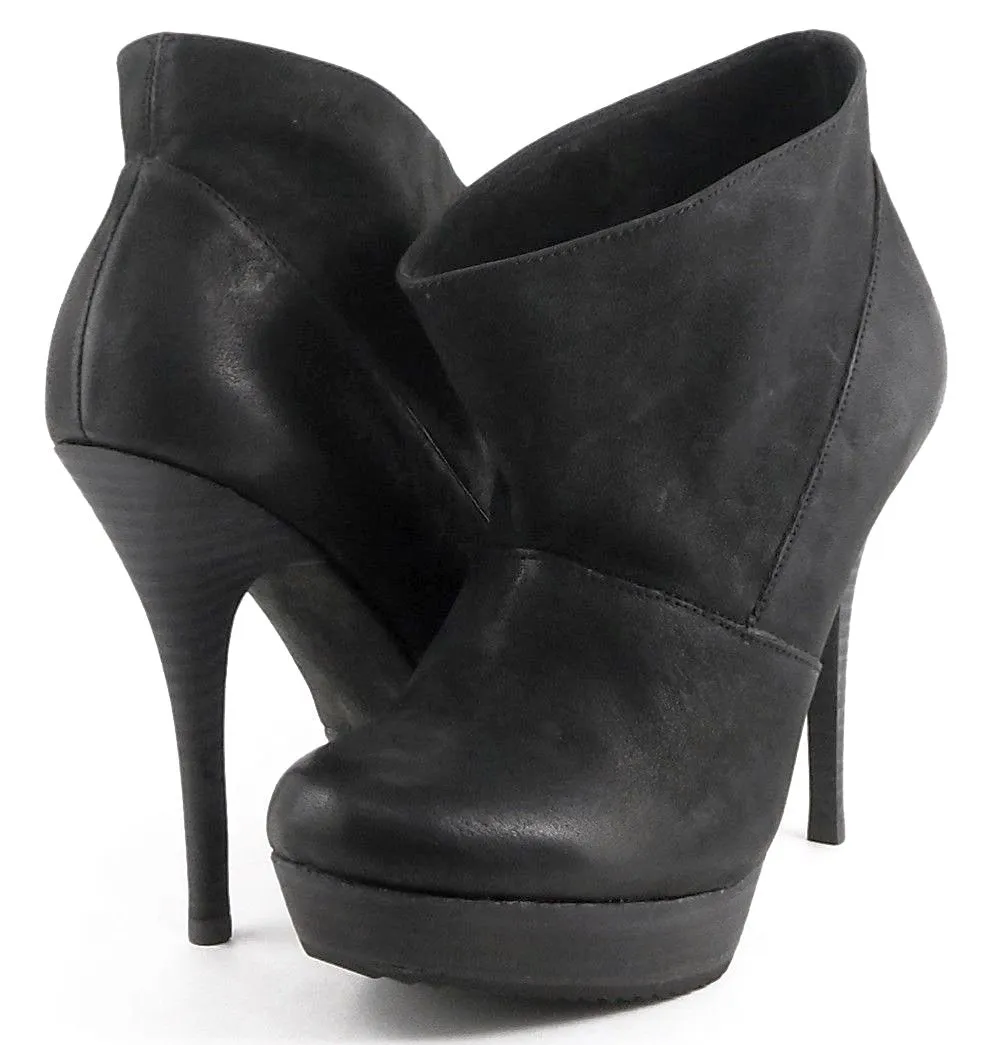 LUXURY REBEL Women's •Rita• Slouch Throat Bootie -Black-