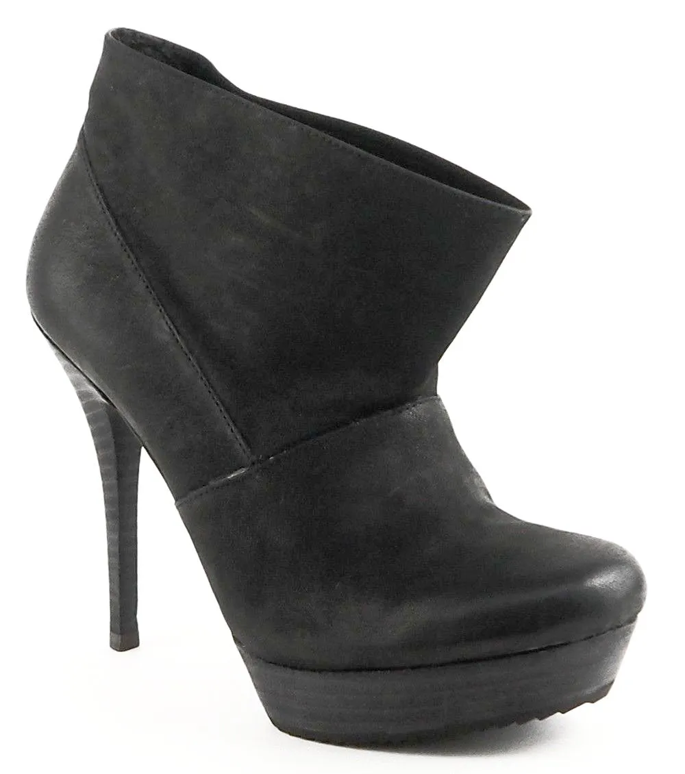 LUXURY REBEL Women's •Rita• Slouch Throat Bootie -Black-