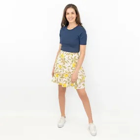 M&S Yellow Floral Flare Layers Short Skirts