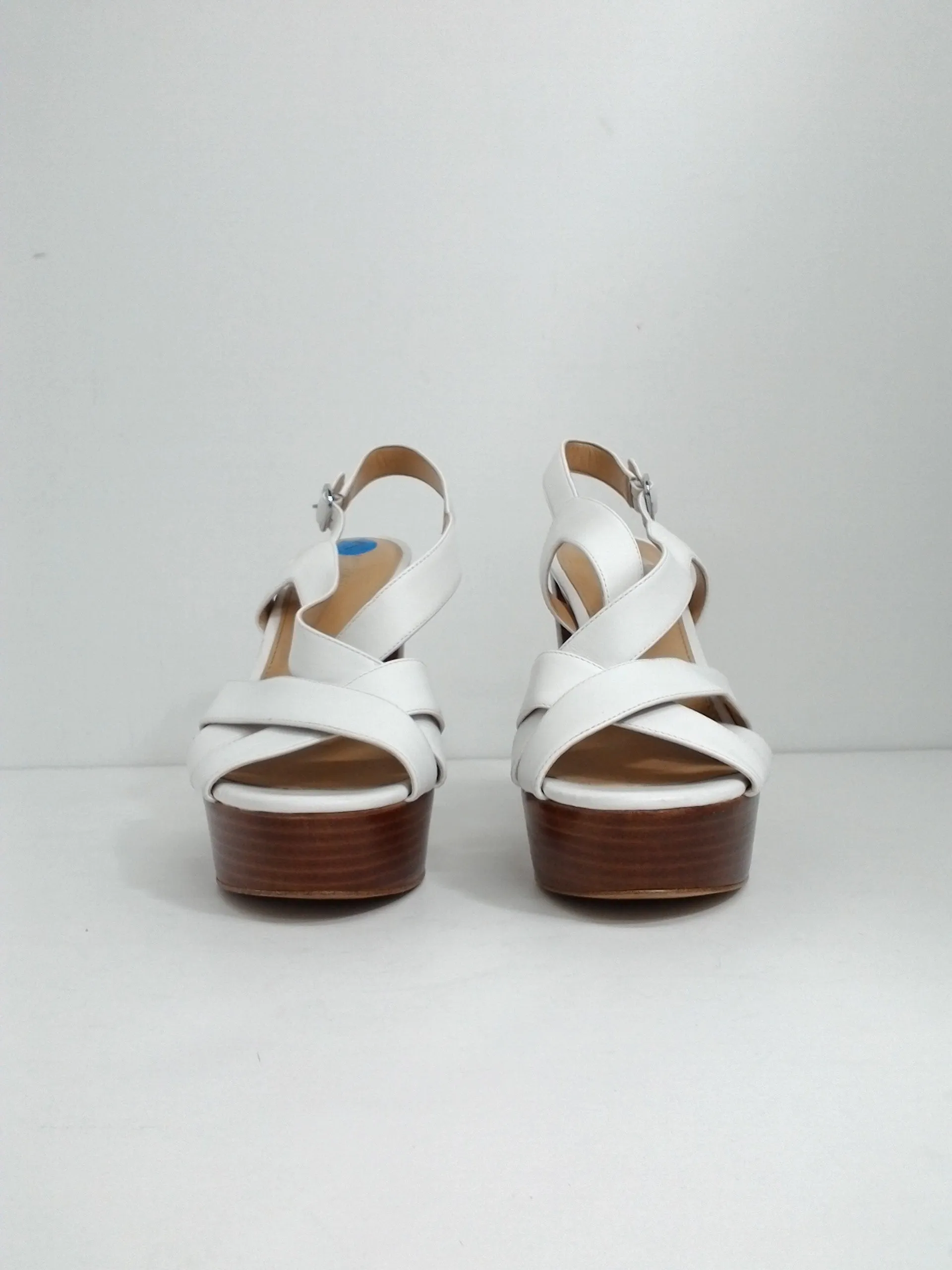 Michael Kors White Leather Platform Size 7