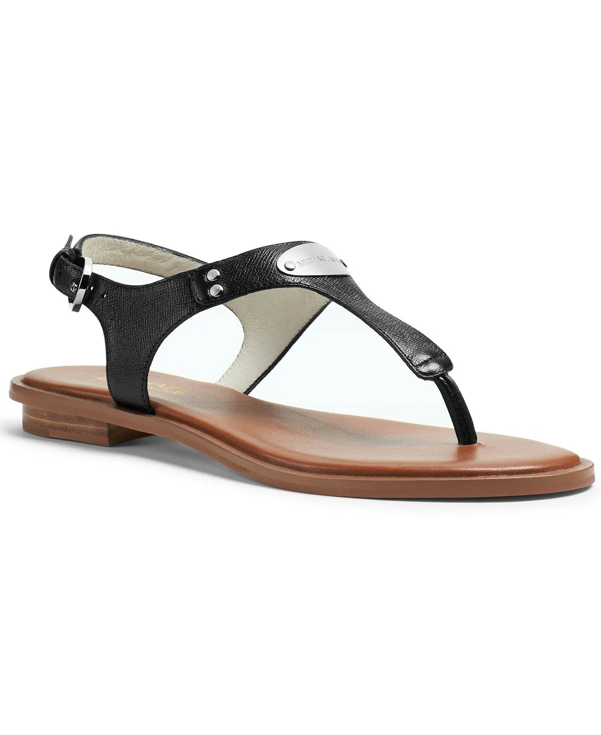 Michael Kors Women's MK Strappy Flat Sandals Black