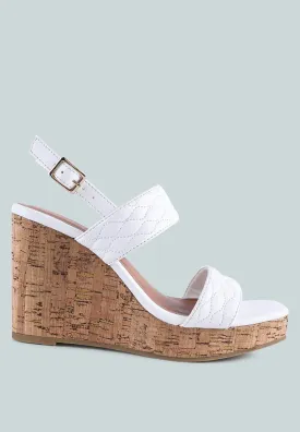 Mohana Quilted High Wedge Heel Sandals