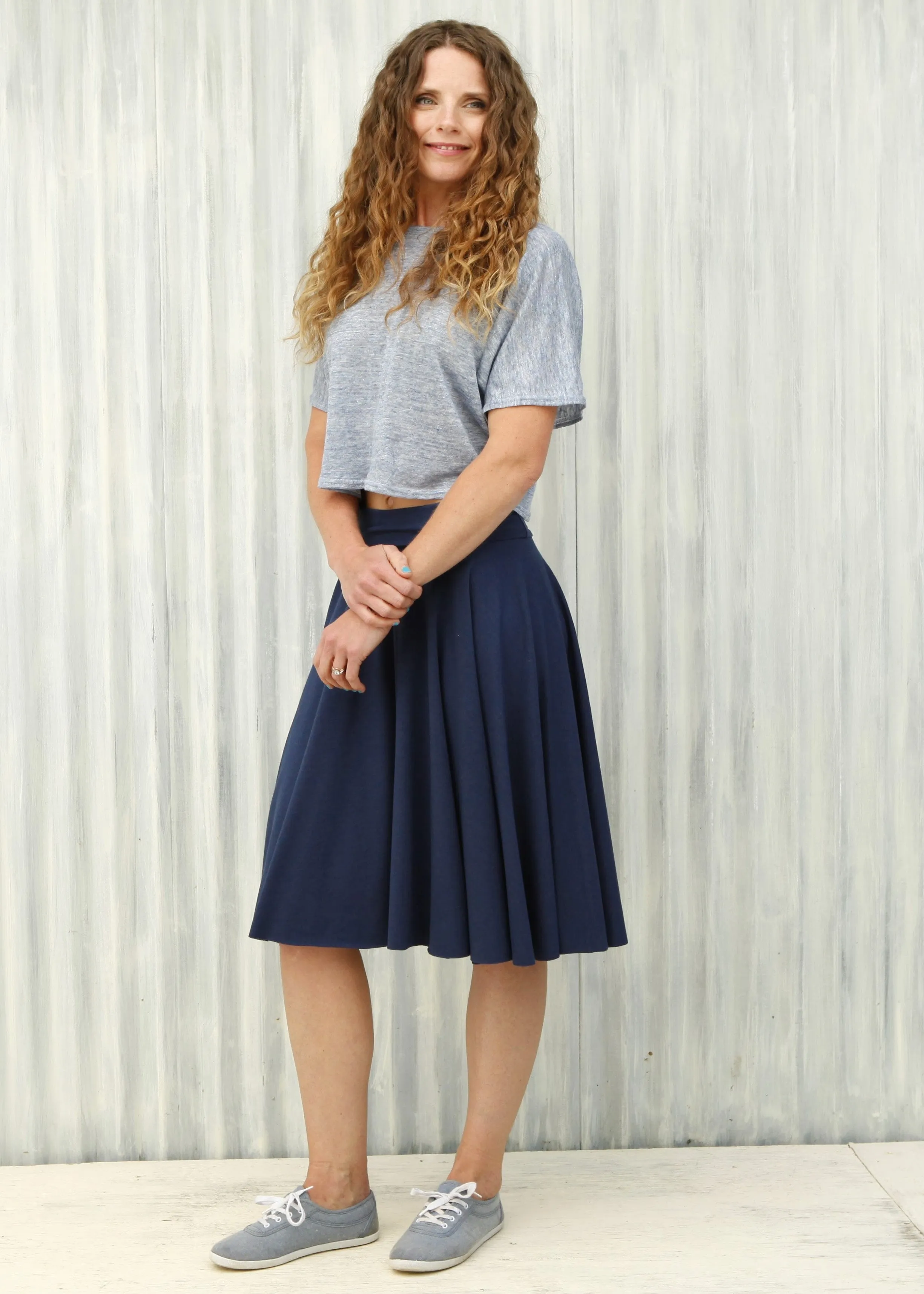 Navy Lailia Circle Skirt