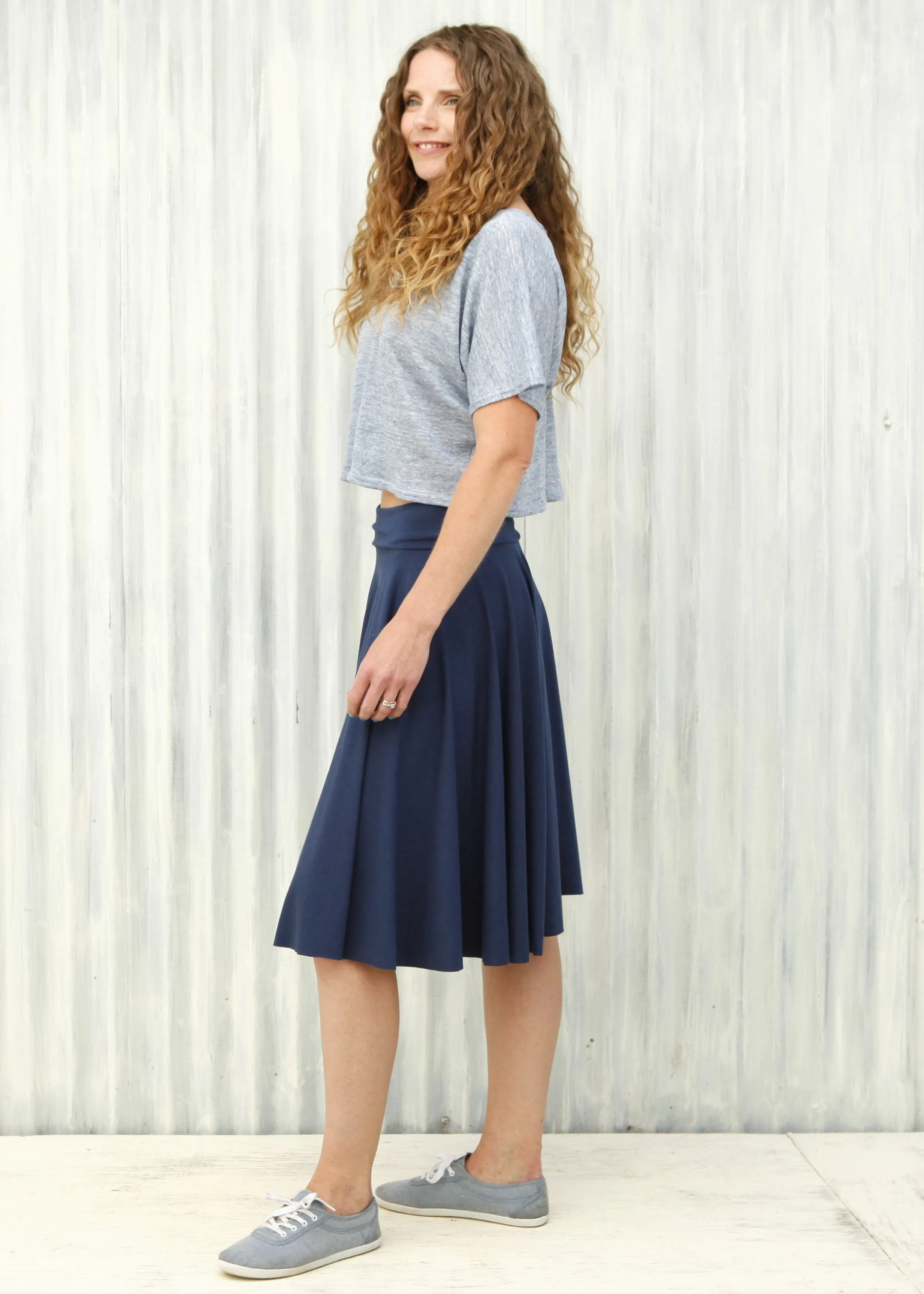 Navy Lailia Circle Skirt