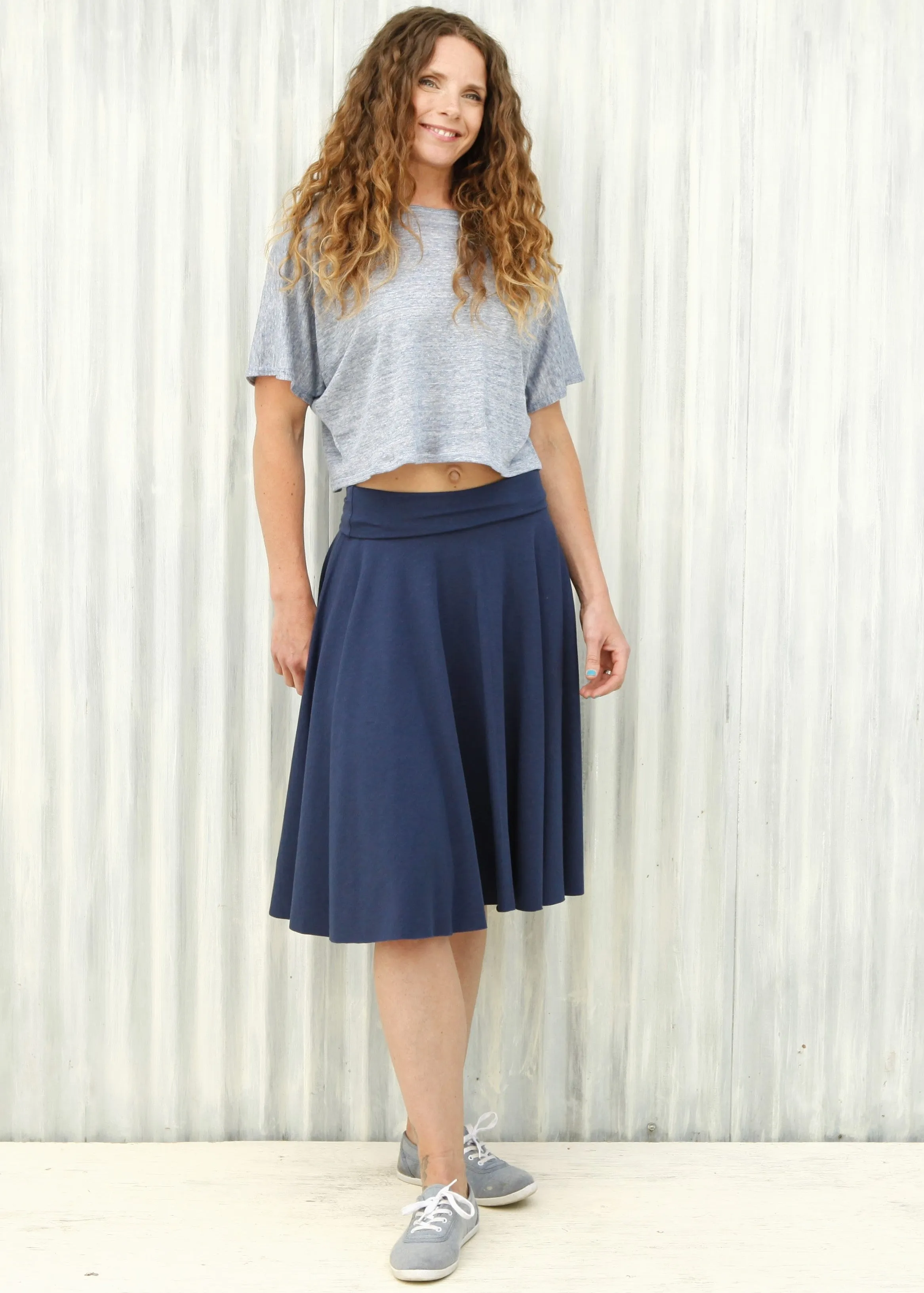 Navy Lailia Circle Skirt