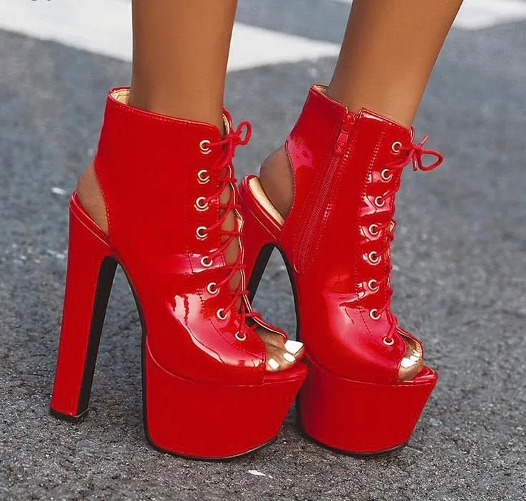 Open Toe Platform Boots