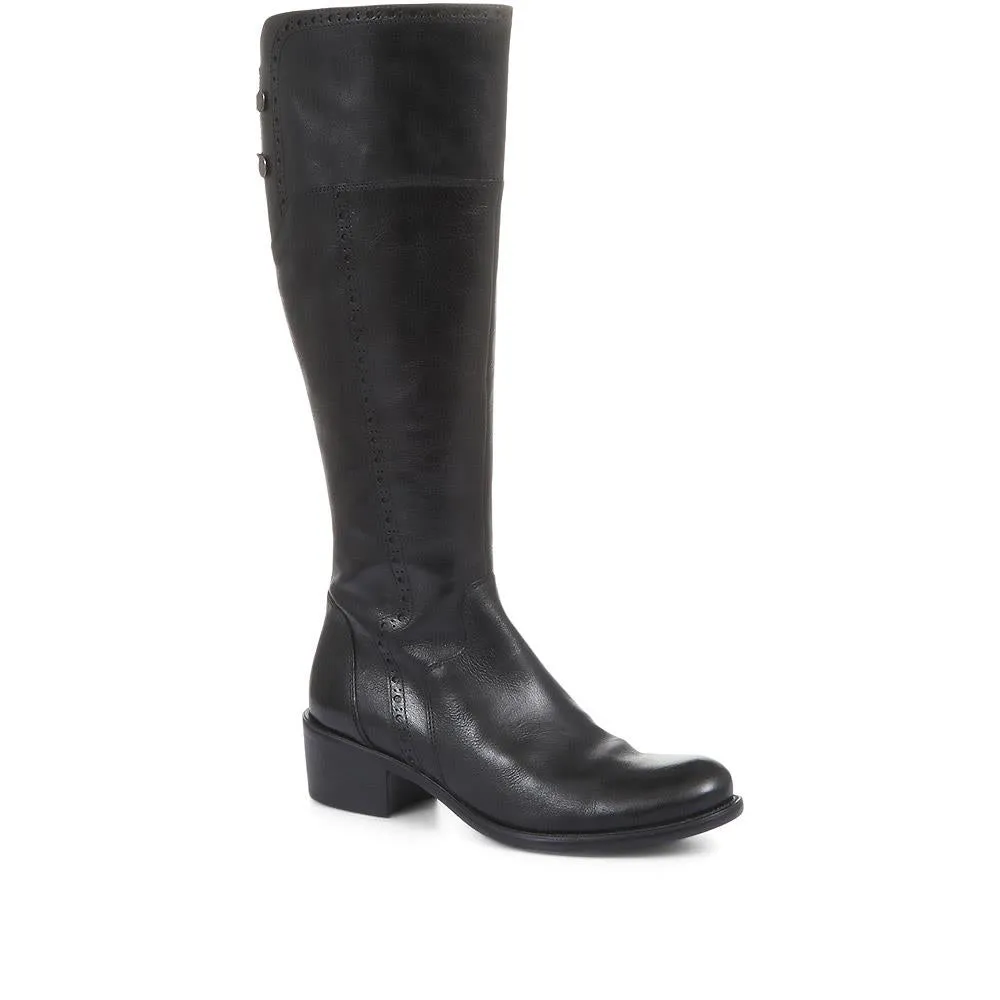 Rachel Slim Calf Fit Leather Rider Boots - RACHELS / 320 893