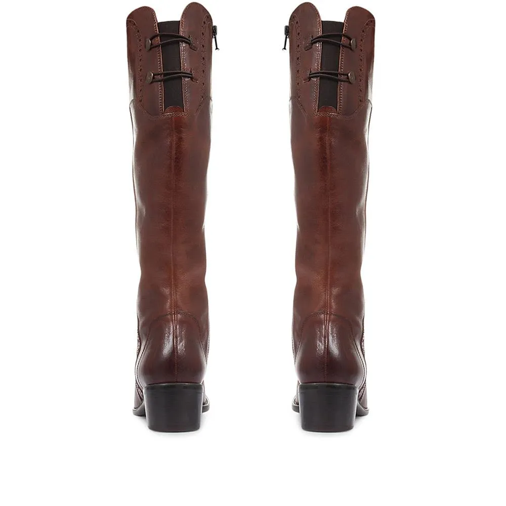 Rachel Slim Calf Fit Leather Rider Boots - RACHELS / 320 893