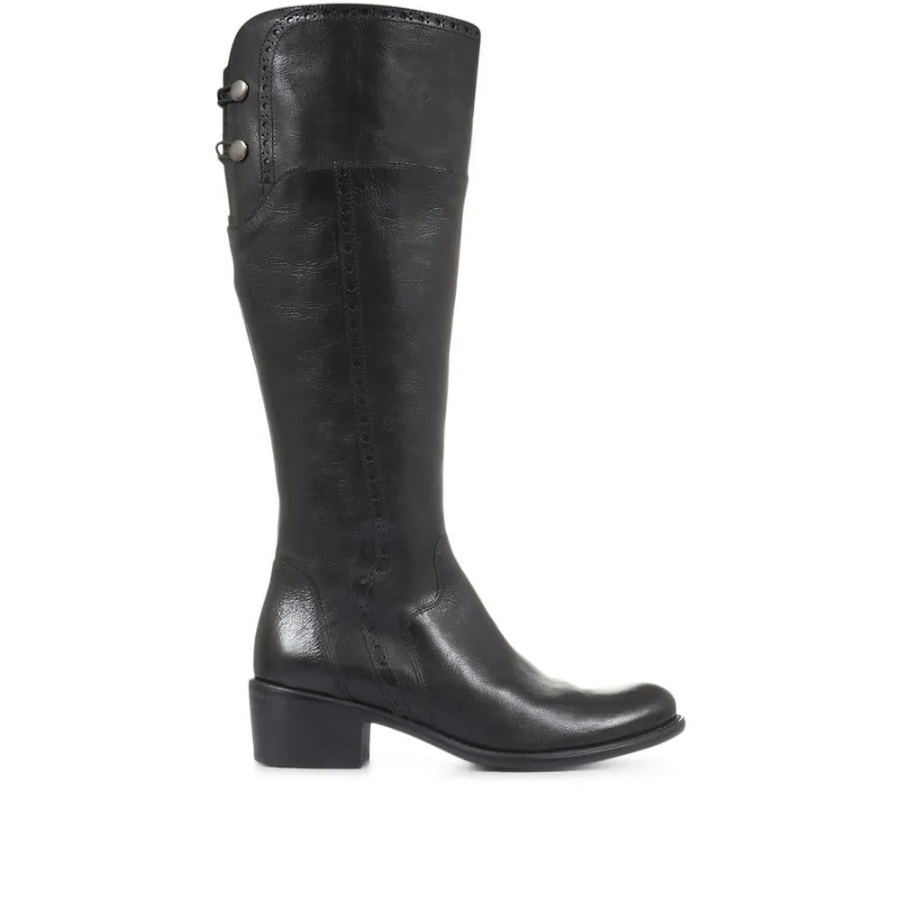 Rachel Slim Calf Fit Leather Rider Boots - RACHELS / 320 893