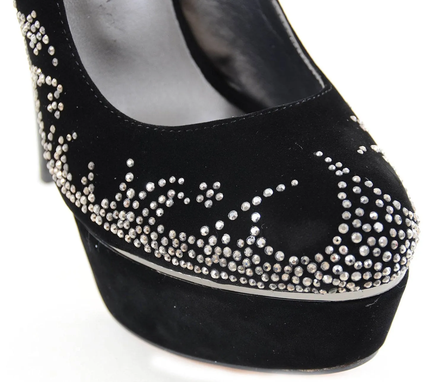 Rhinestone Black Lamy Platform Stiletto Women's Pumps Shoes