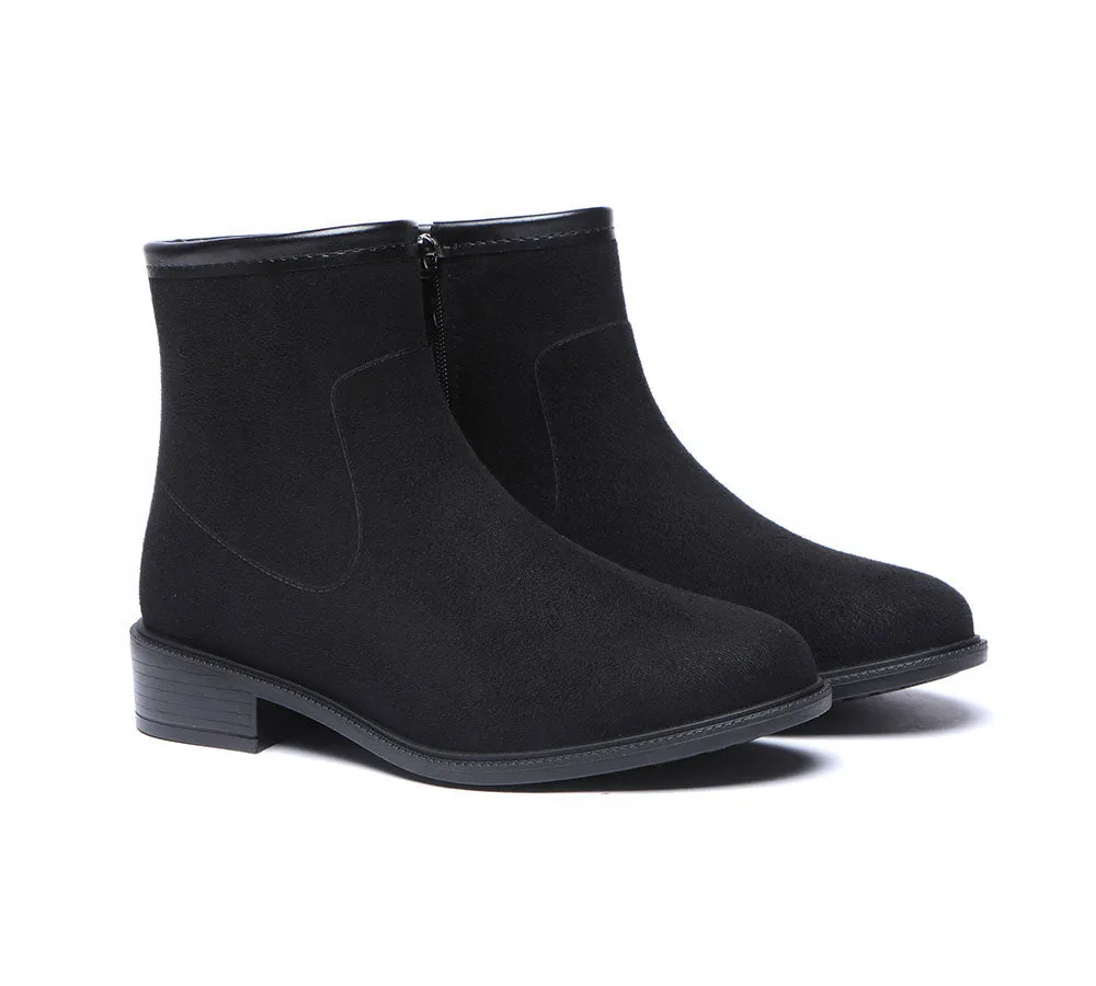 TARRAMARRA® Women Shearling Zipper Wool Insole Black Ankle Boots Vinia