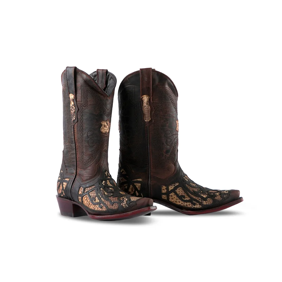 Texas Country Women's Western Boot Python Belly Paja Excelencia