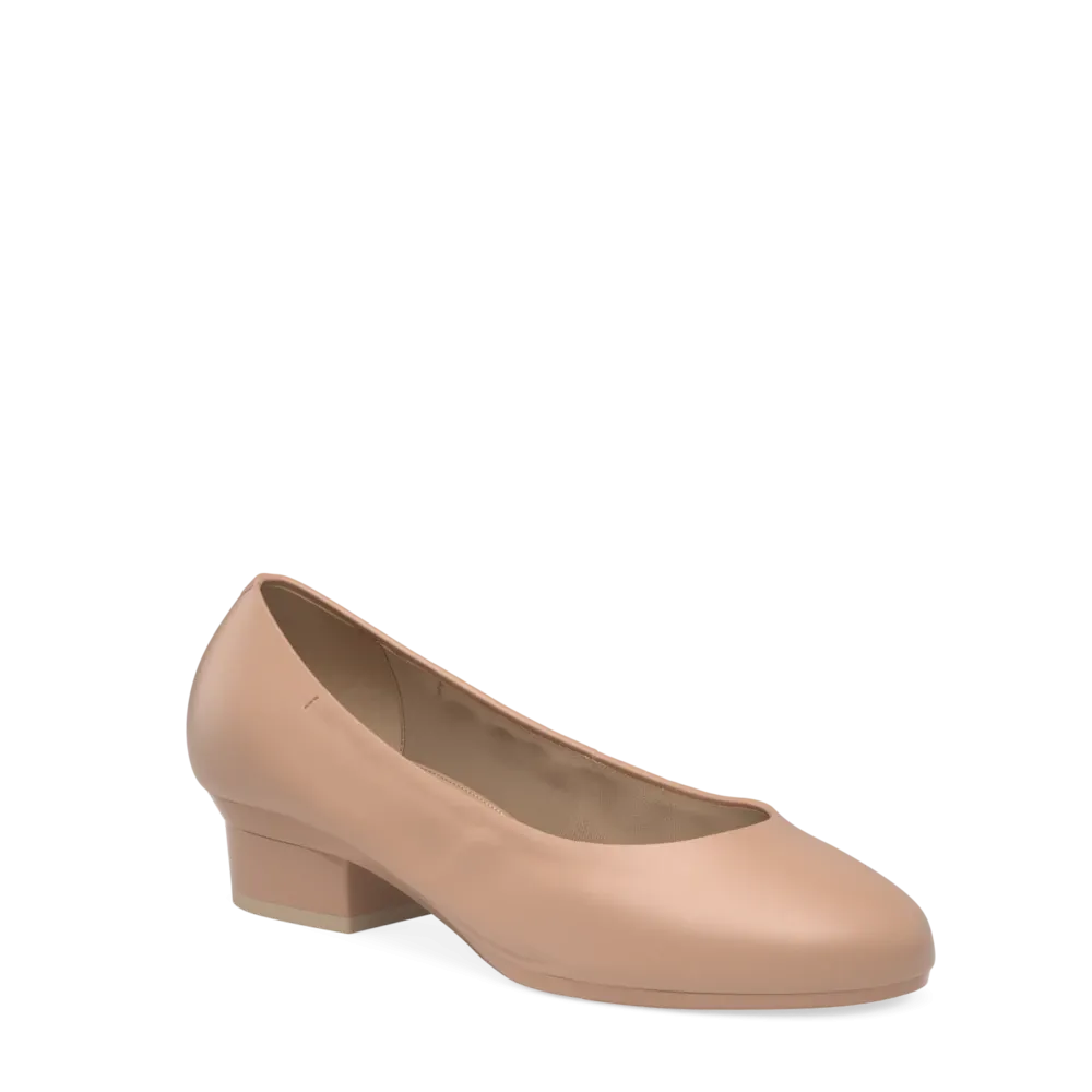 The Ballet Pump - Latte Stretch Leather 4 Block