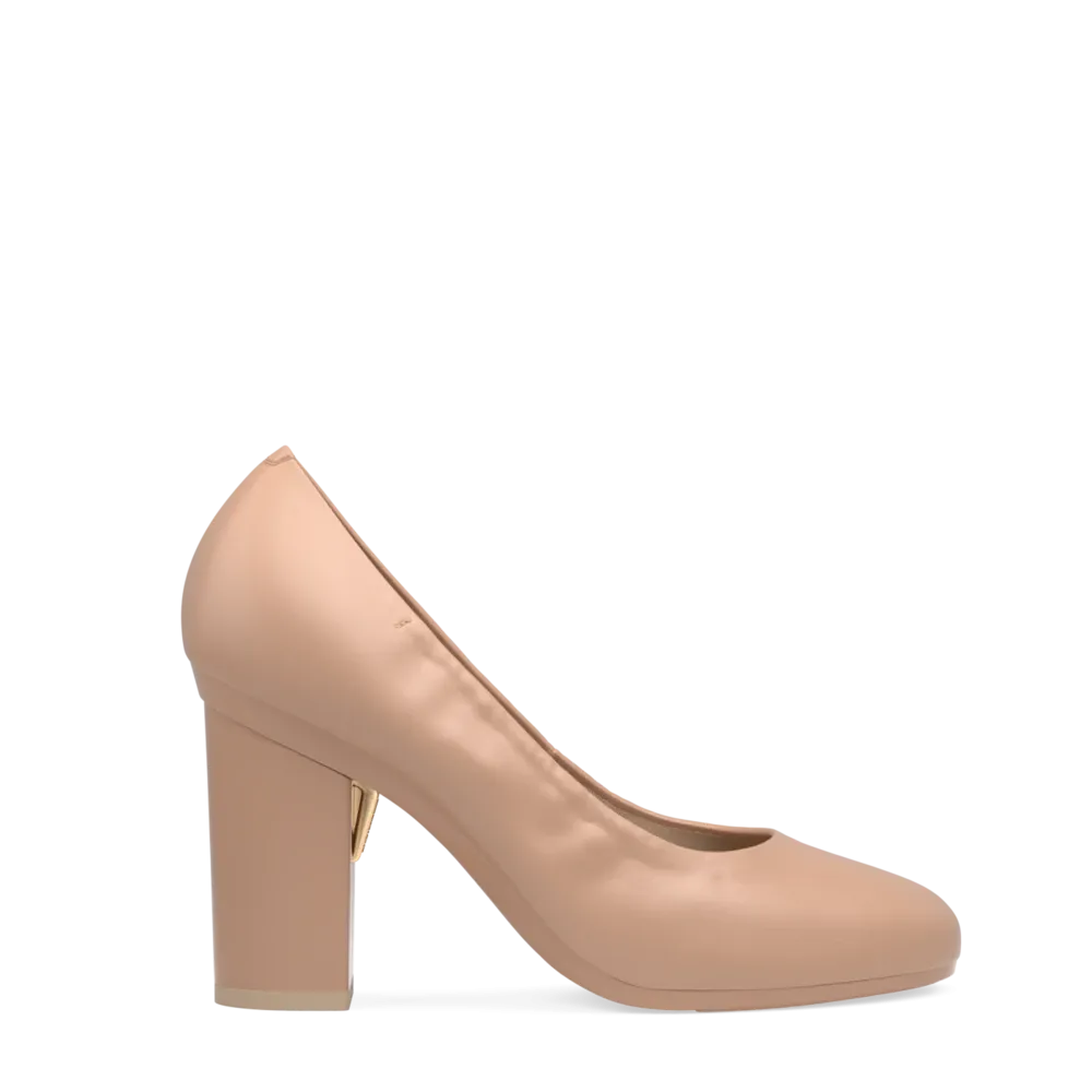 The Ballet Pump - Latte Stretch Leather 4 Block