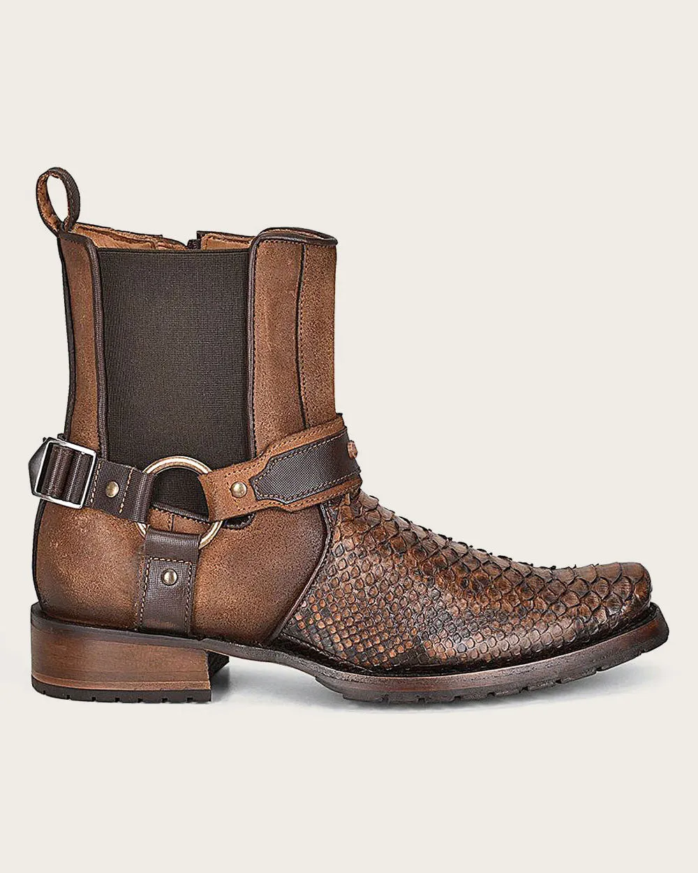 Urban hand-painted brown exotic boot