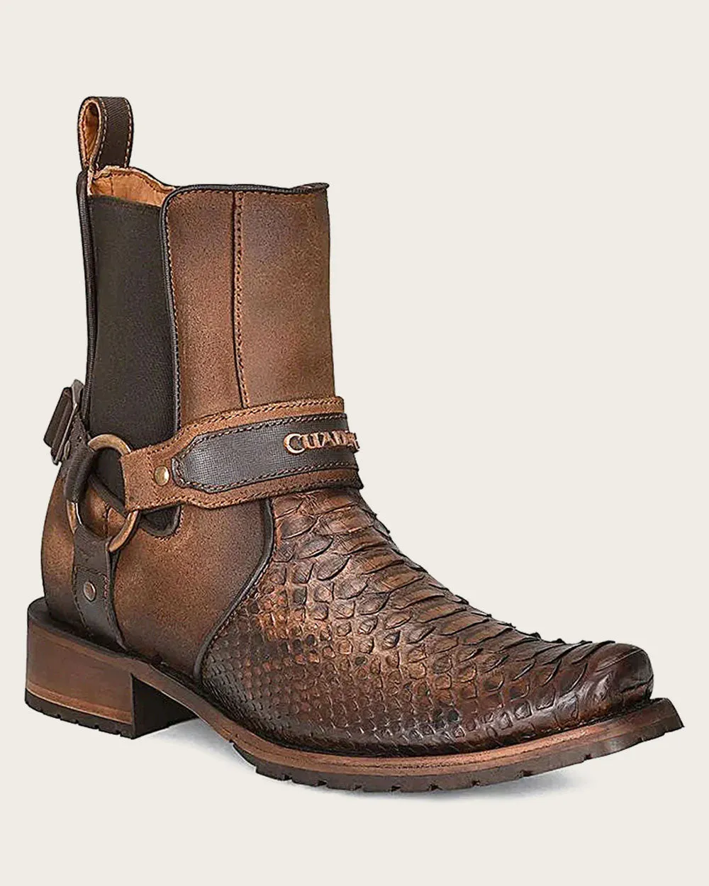 Urban hand-painted brown exotic boot