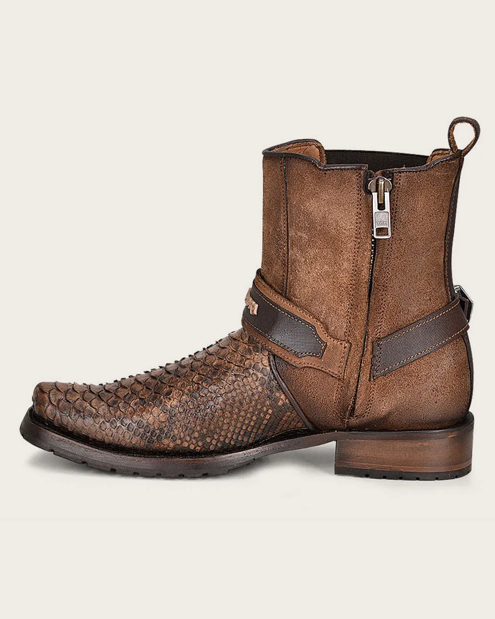 Urban hand-painted brown exotic boot