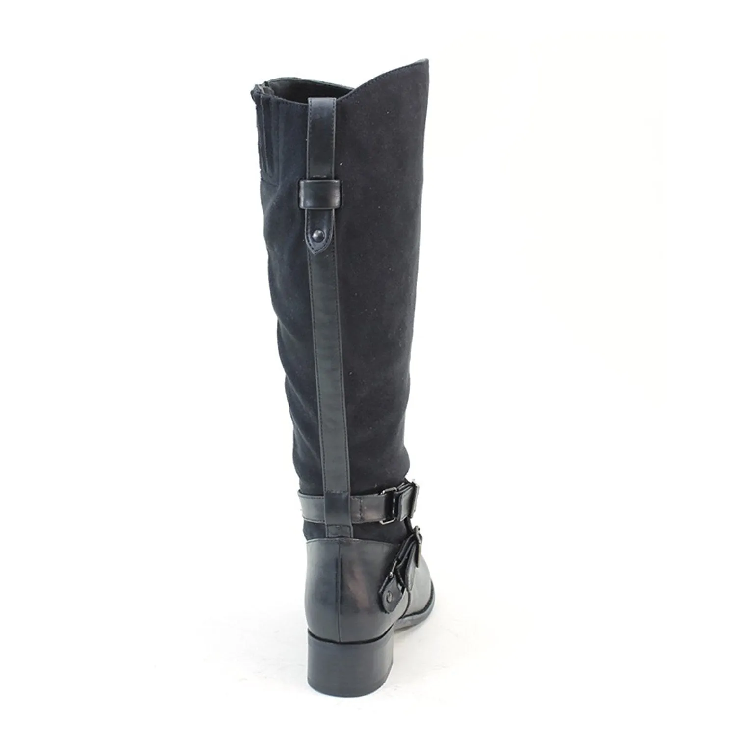 Vegan Suede & Leather Riding Ankle Strap Knee-high Women's Boots