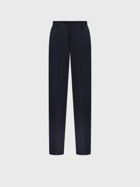 Wool Trousers with Leather Piping