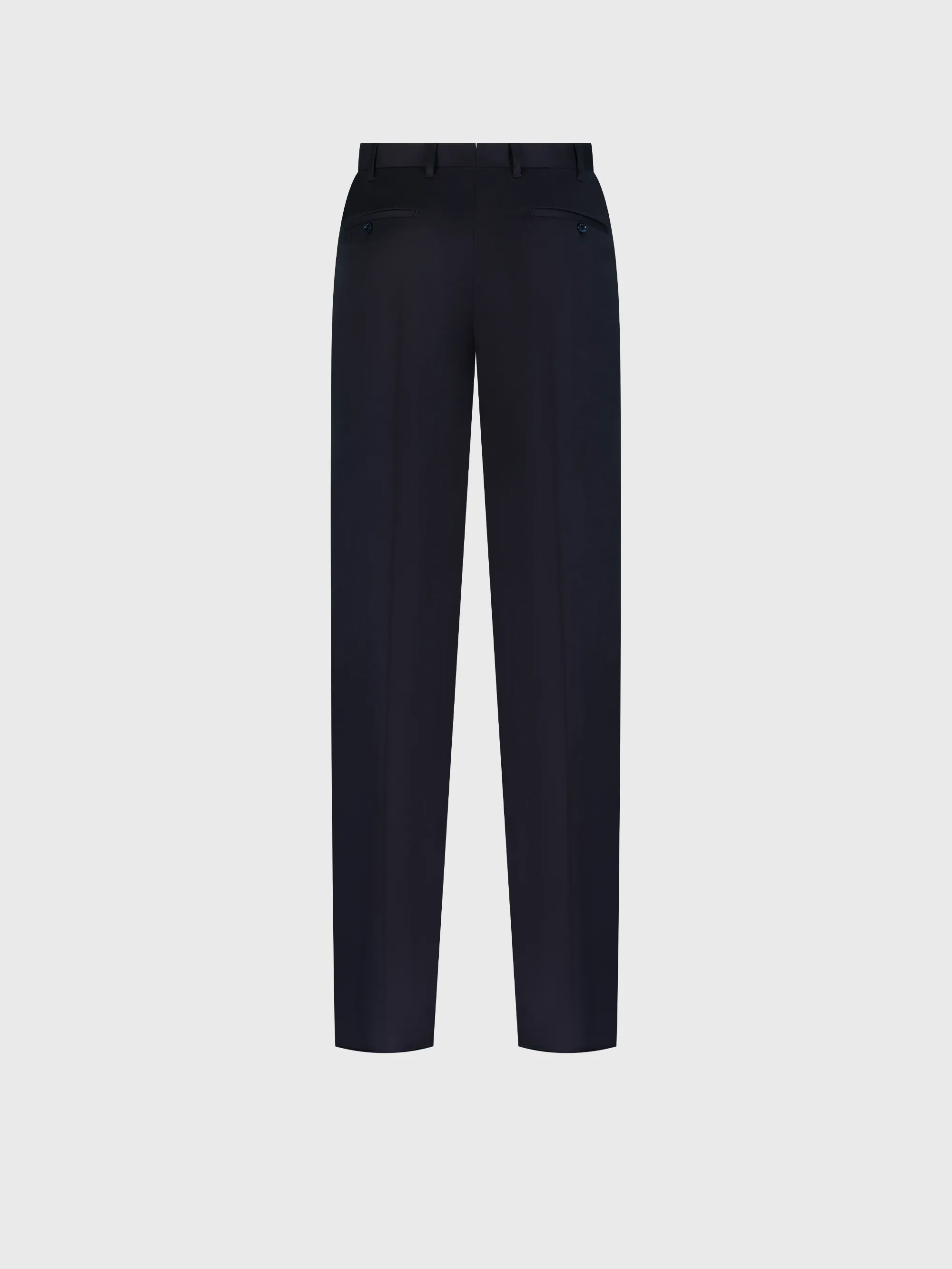 Wool Trousers with Leather Piping