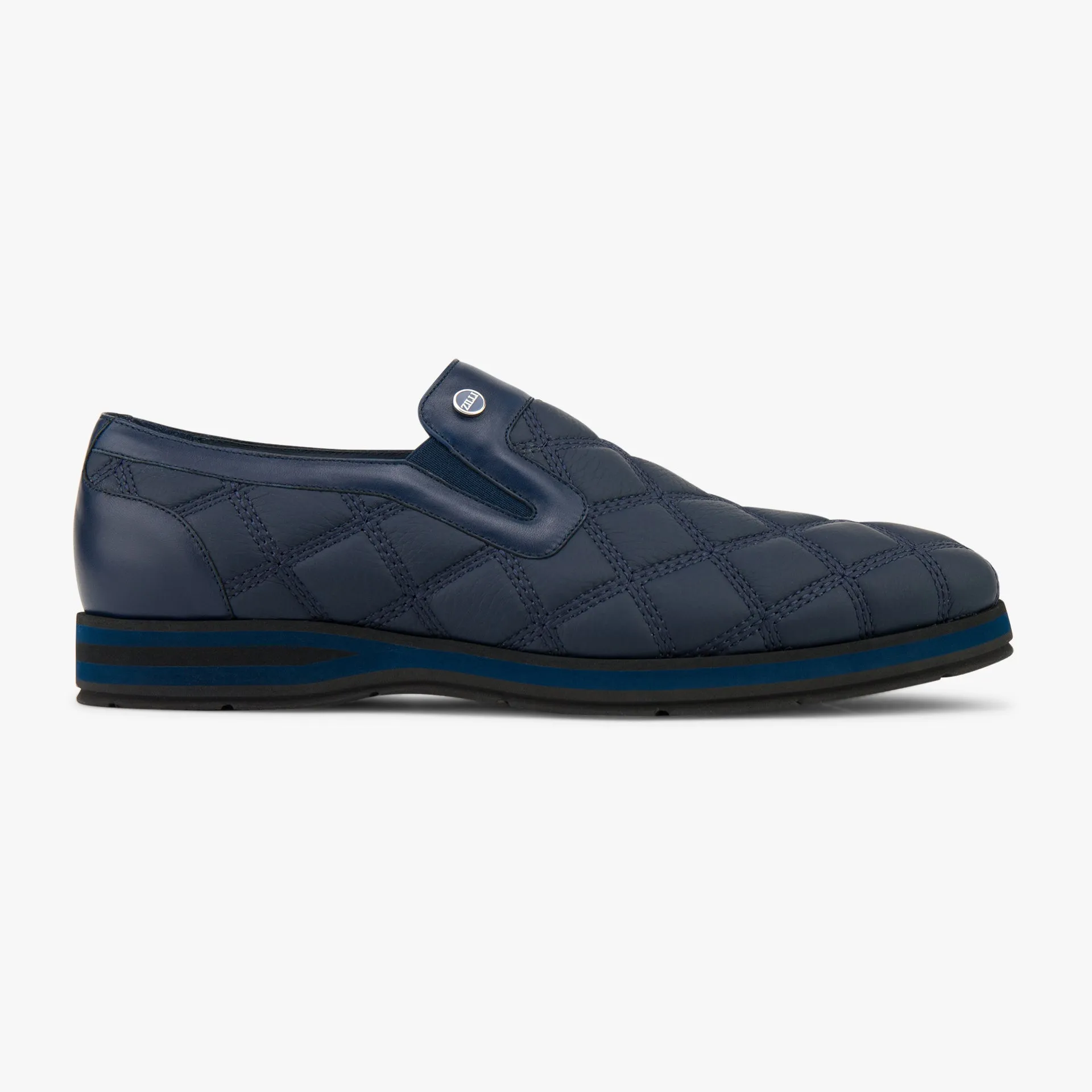 Zilli Pompei Calf Leather Slip-Ons with Boston Quilted Detailing